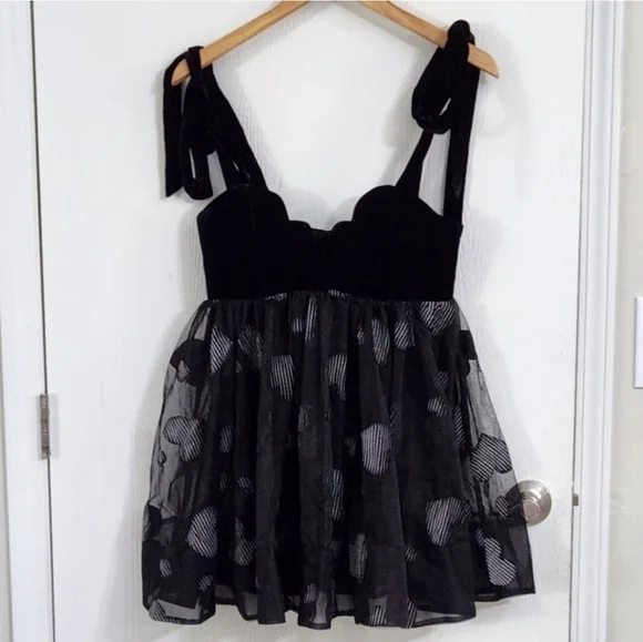 lace mini dress & tulle maxi skirt set Elysée Lace Bustier Tulle High Low Maxi Dress M